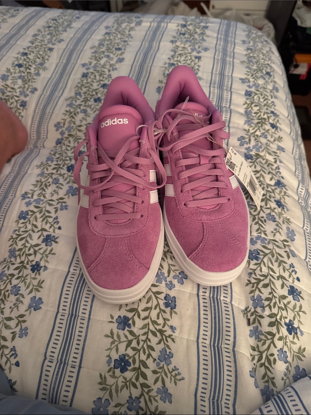 adidas Women’s Pink Suede Low-Top Sneakers